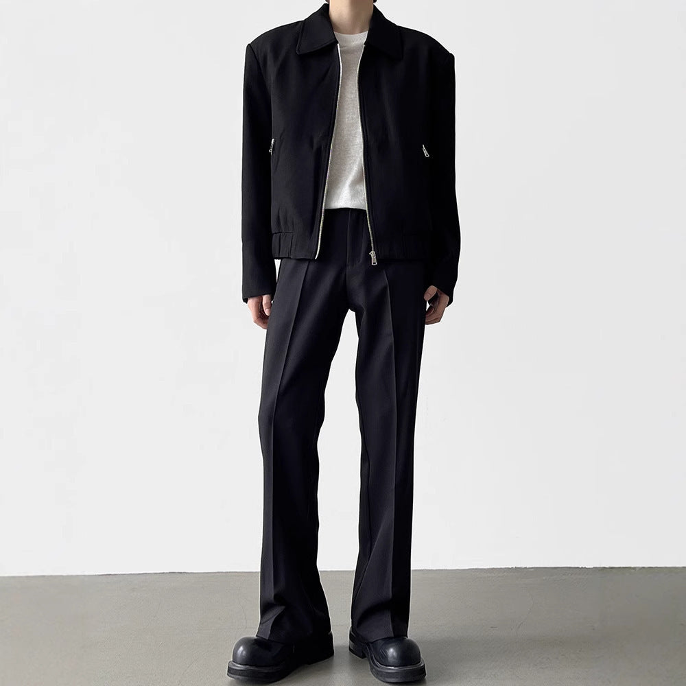 Black Straight Anti-wrinkle Suit Pants Thin Casual Trousers