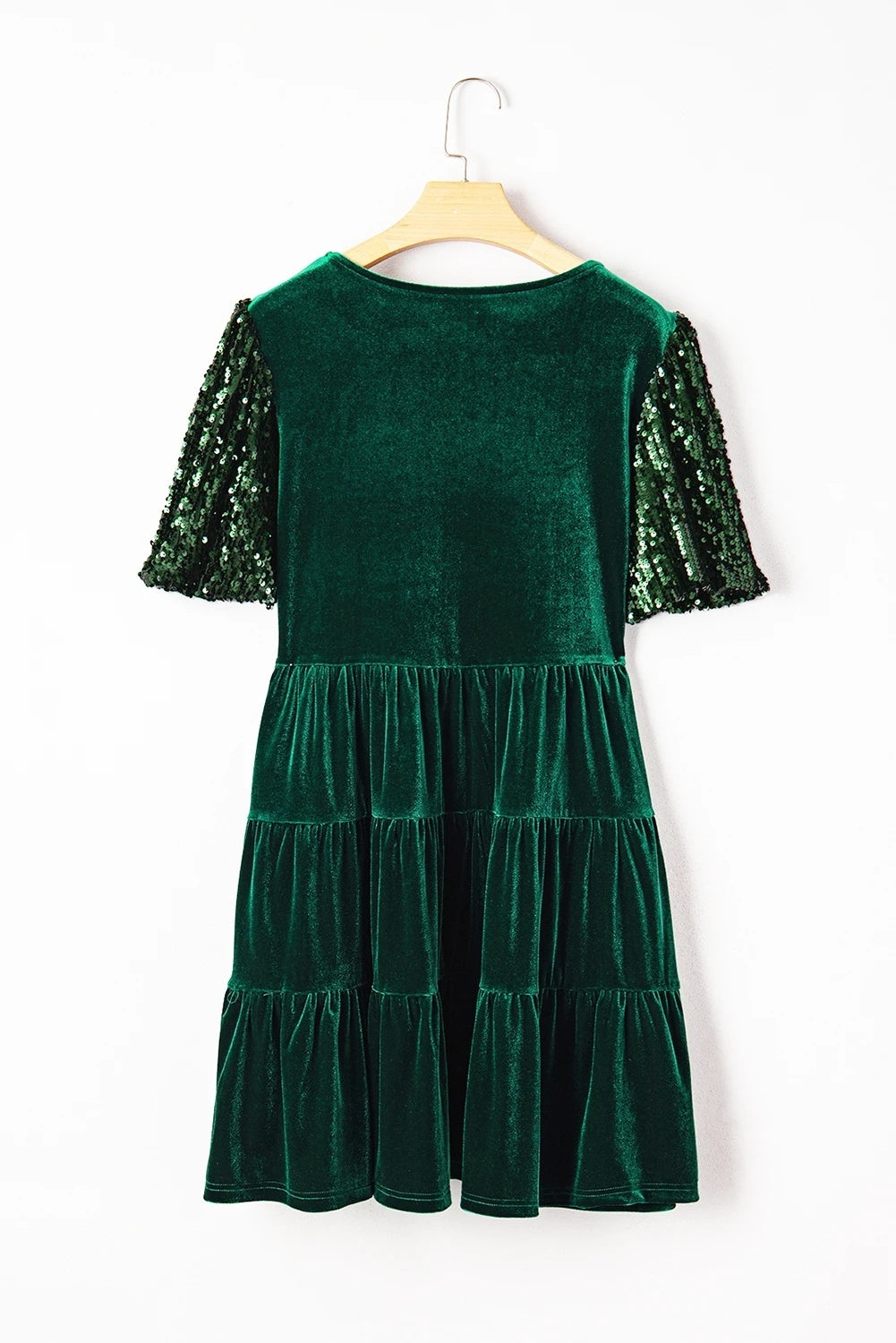 Sequined Puff Sleeve High Waist Dress For Women