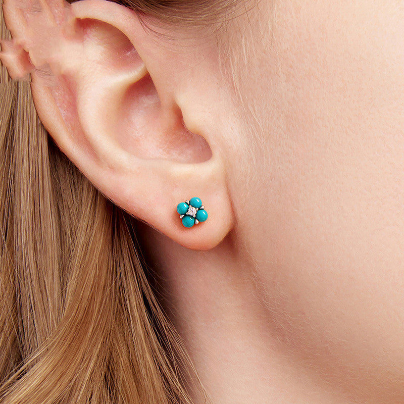 Simple And Retro Style S925 Sterling Silver Stud Earrings