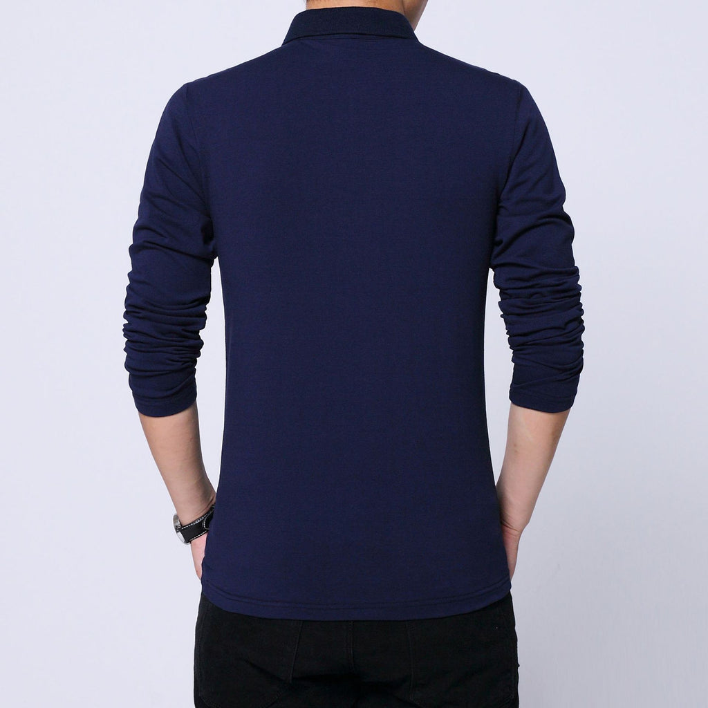 Zipper Lapel Advertising Cultural Shirt Men's Long Sleeve