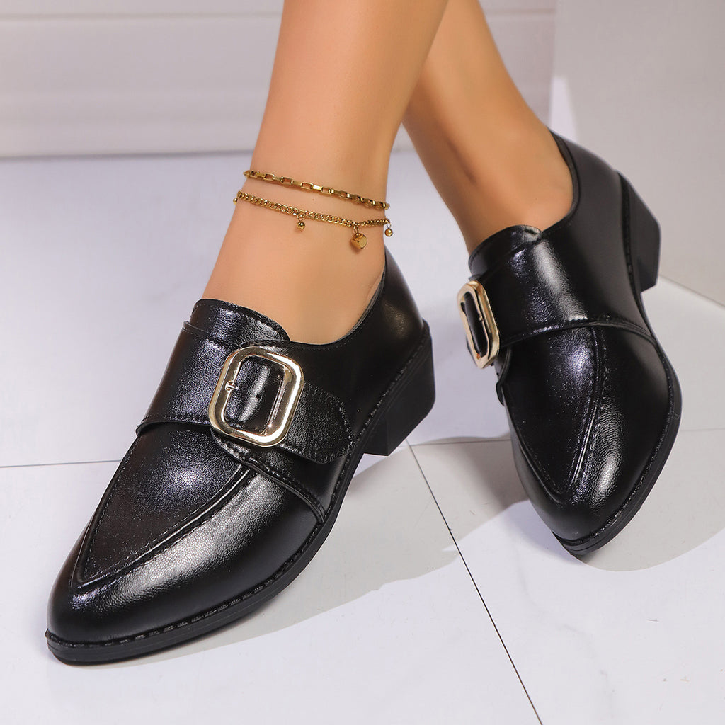 Women's British-style Simple Leather Shoes With Bow