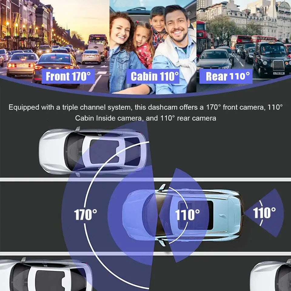 3 Lens Video Driving Recorder