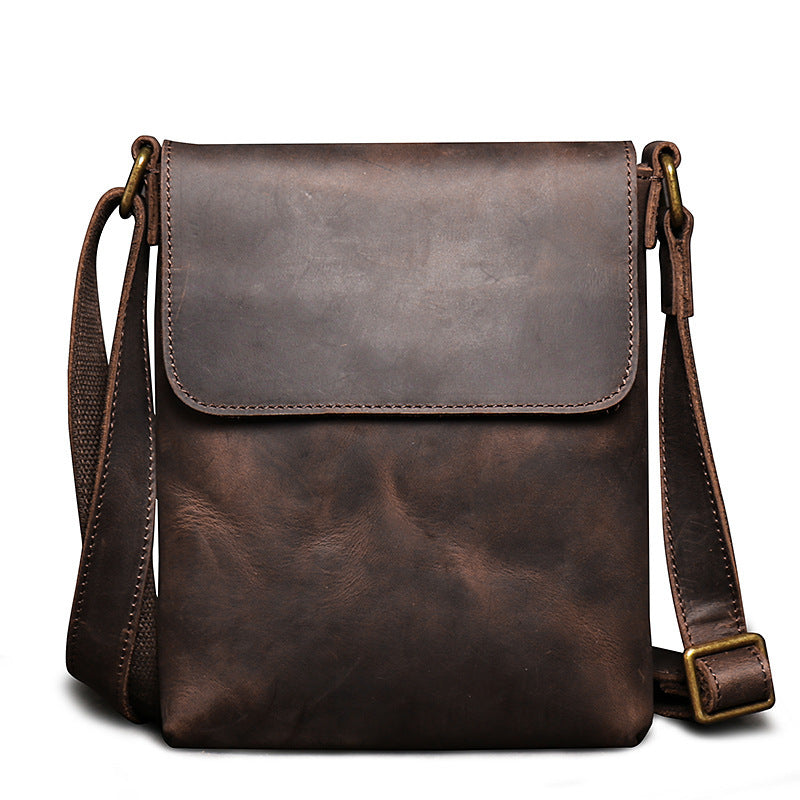 Fashion Simple Messenger Bag Genuine Leather Men
