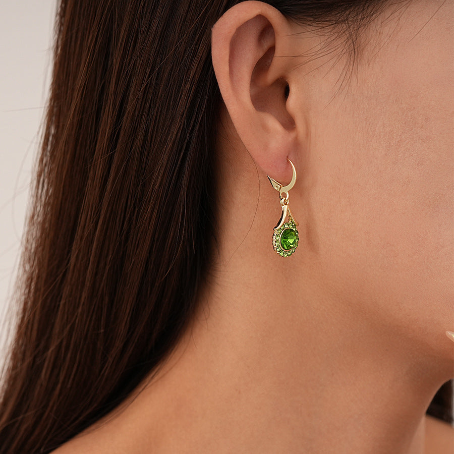 Retro Minority Diamond Round Geometric Ear Clip Earrings Fashion