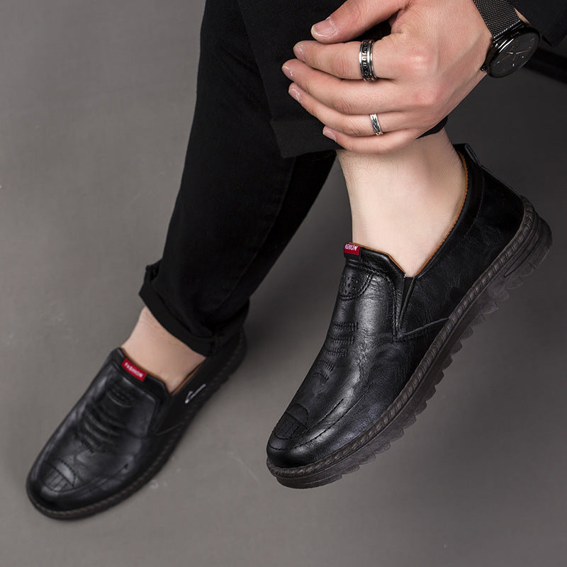 Men's Leather Shoes Spring Leisure Slip-on