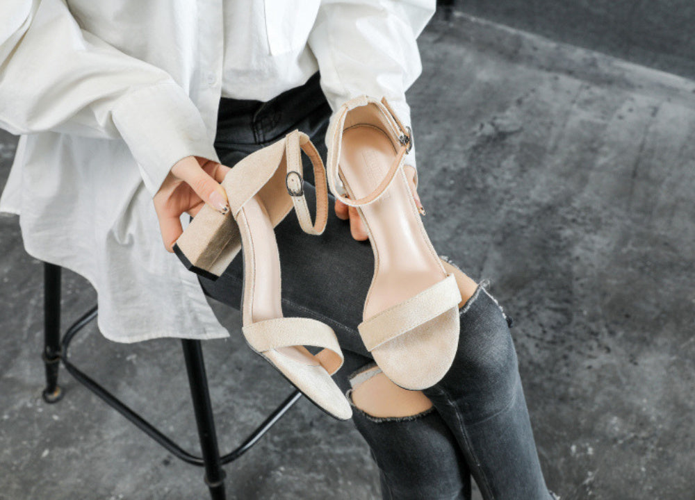 Chunky Heel Ankle-strap Plus Size Plus-sized Women's Shoes