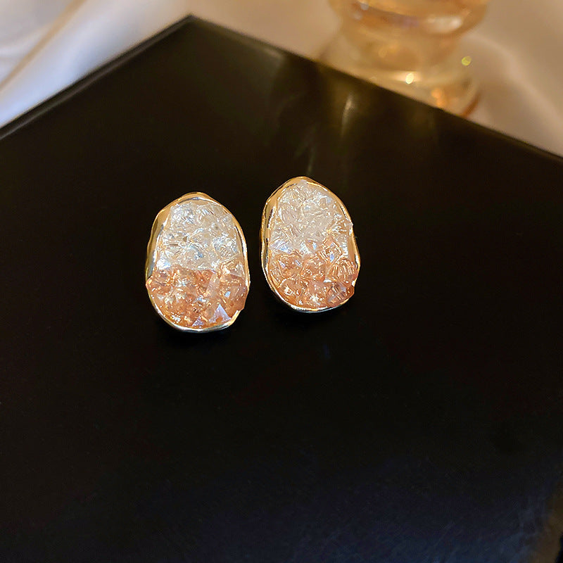 Retro Diamonds Crystal Flower Earrings