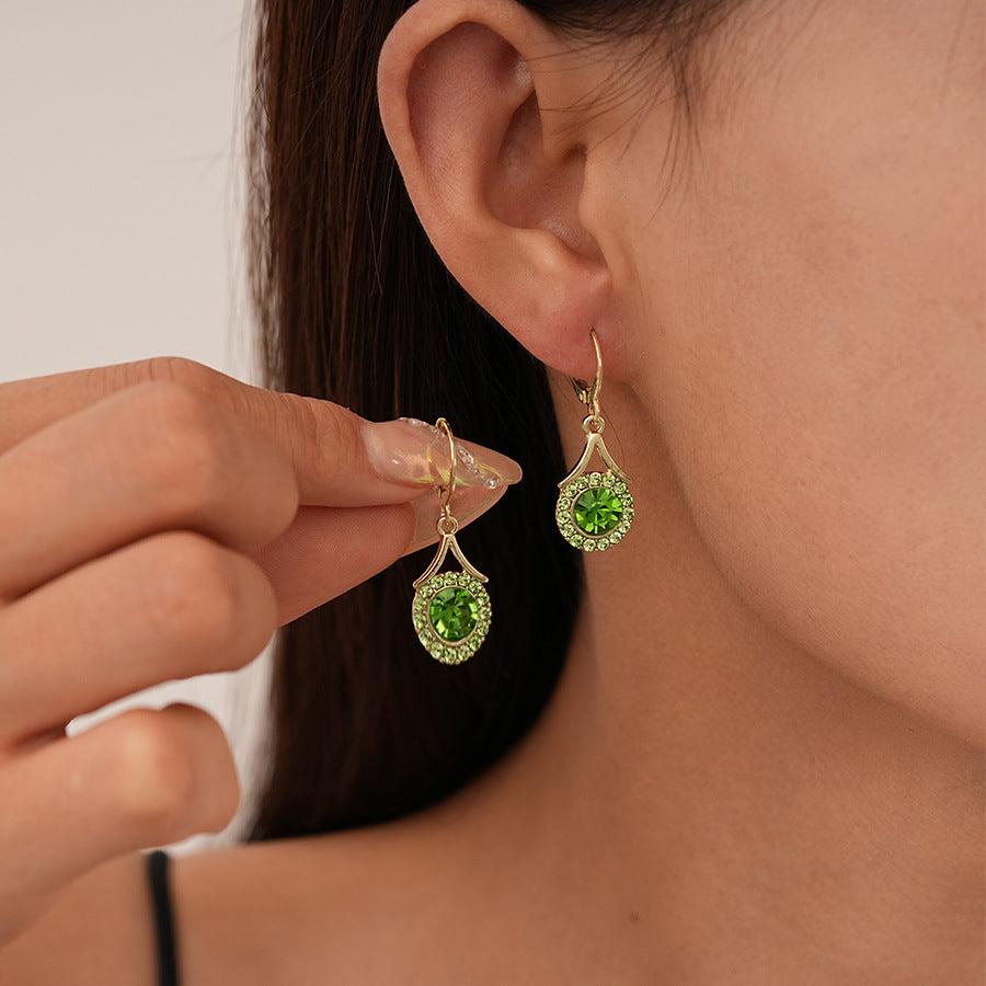 Retro Minority Diamond Round Geometric Ear Clip Earrings Fashion