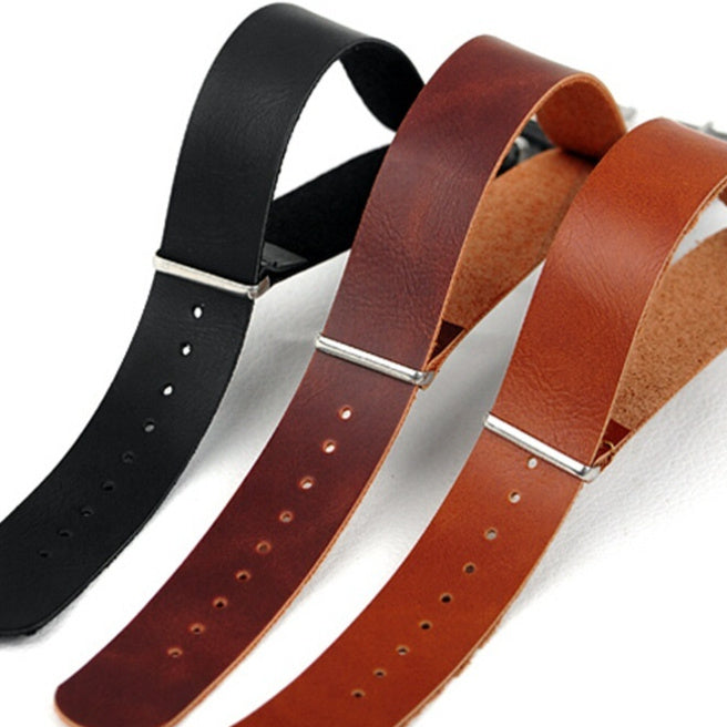 Strap Black Brown Black Brown Watch Accessories Zulu Poly Urethane Leather Strap