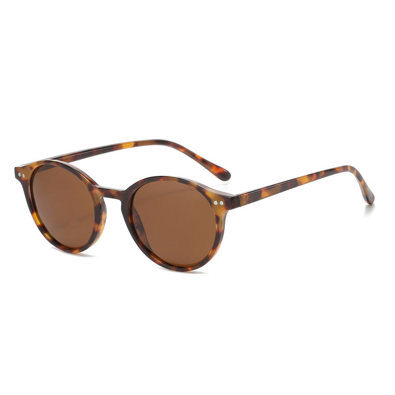 Round Polarized Full Rim Frame Sunglasses