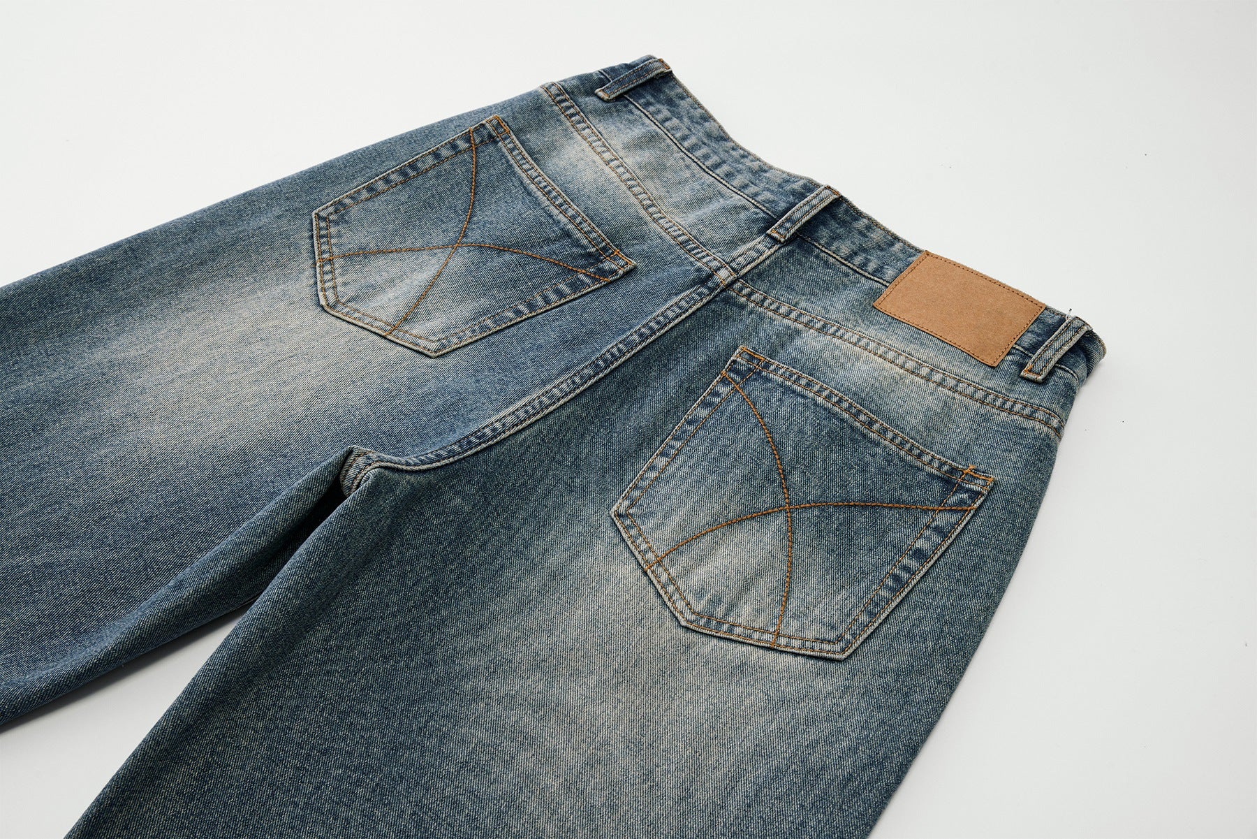 New Fall Winter American-style Cleanfit Washed Blue Jeans
