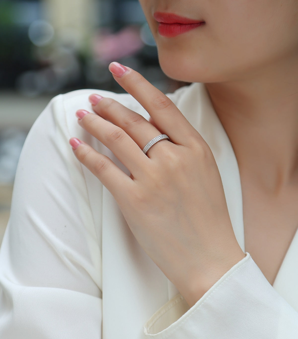 1Light Up The Moments - A Fashionable Jewelry Ring Set With Moissanite S925 Sterling Silver And Platinum-plated Diamond Prohibit TikTok sales