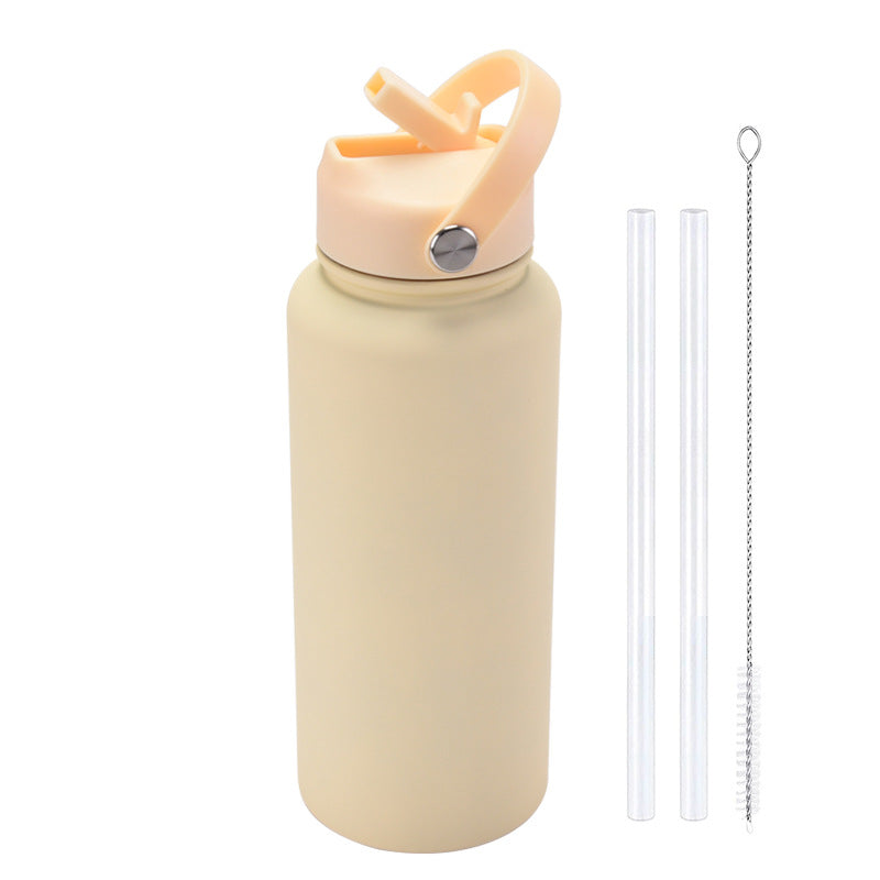 Sports Stainless Steel Large Capacity Straw Warm-keeping Water Cup