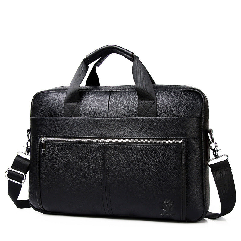 Men's First Layer Cowhide Portable Briefcase