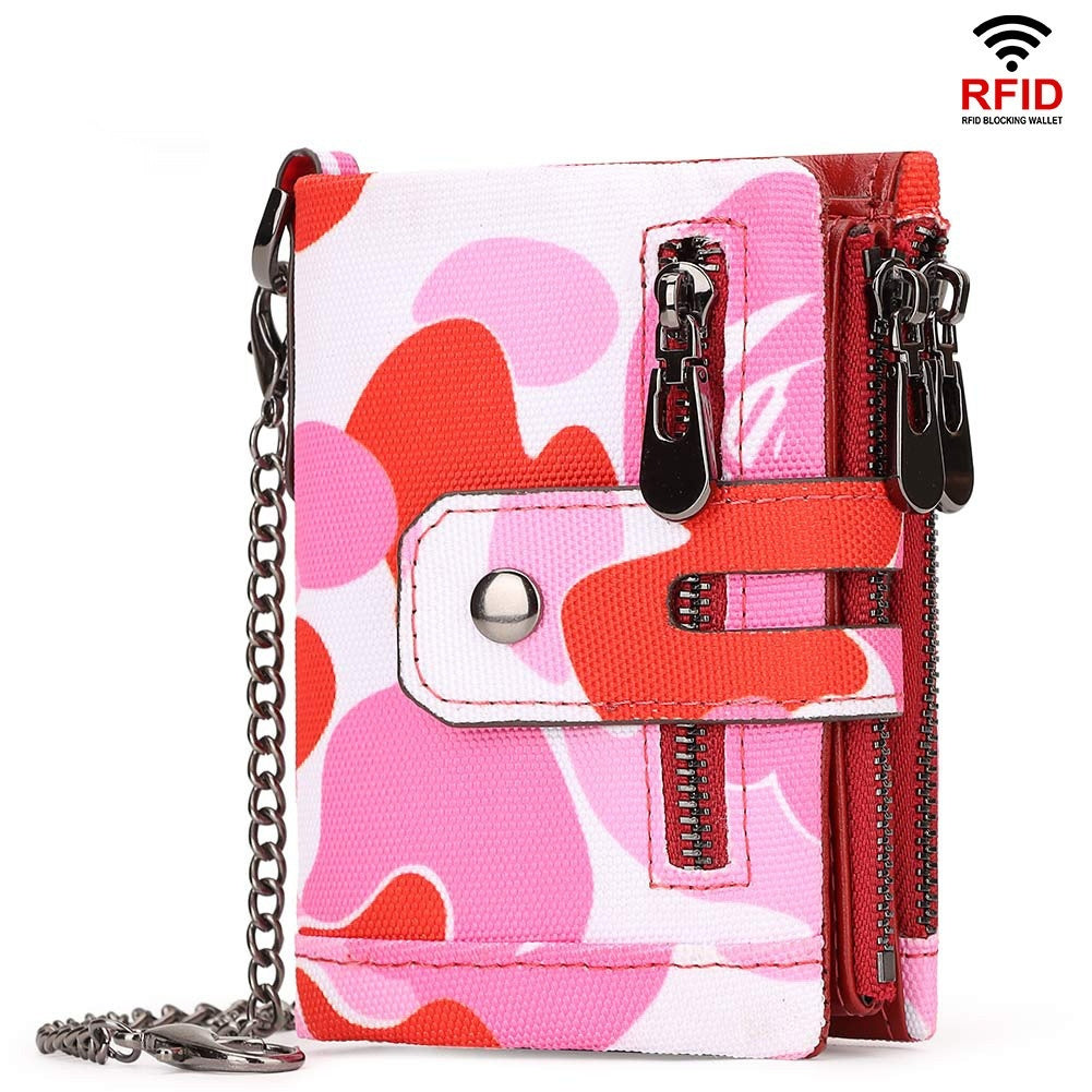 Men's Fashion Personality Tri-fold Multi-color Wallet