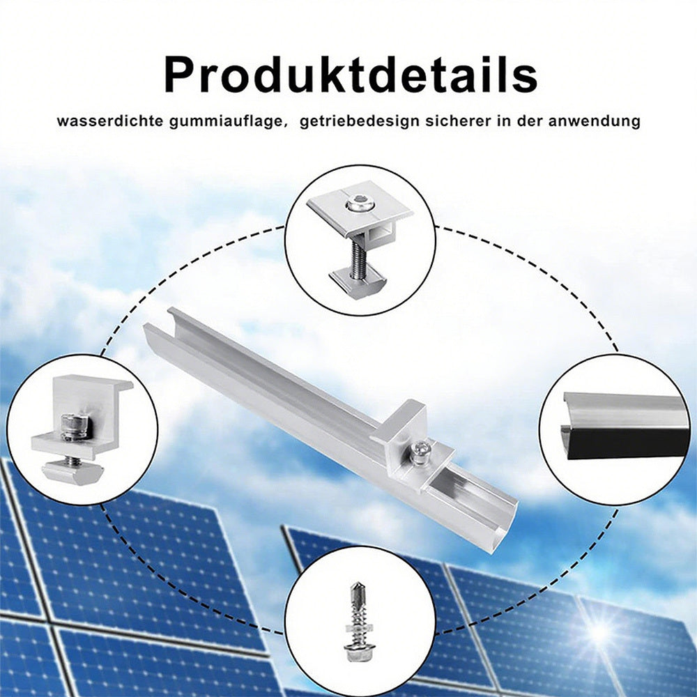 Support pan European shipping-12/20cm U-shaped Guide Rail Black Set Solar Panel Photovoltaic U-shaped Guide Rail 4-piece Set 35 Side Pressure Note Boxset