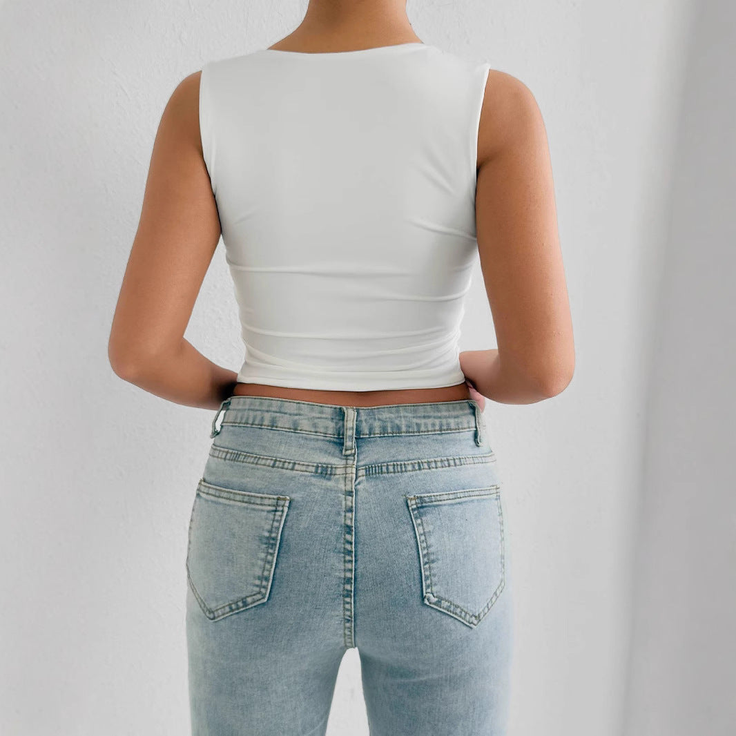 Women's Fashion Solid Color Versatile Top