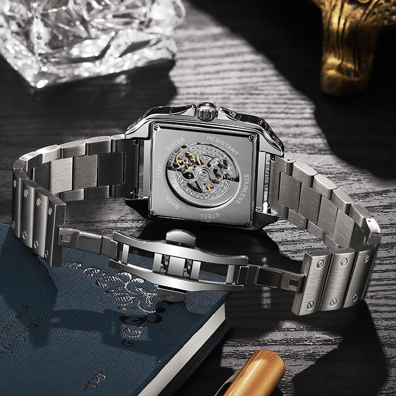New Square Diamond-studded Design Automatic Watch