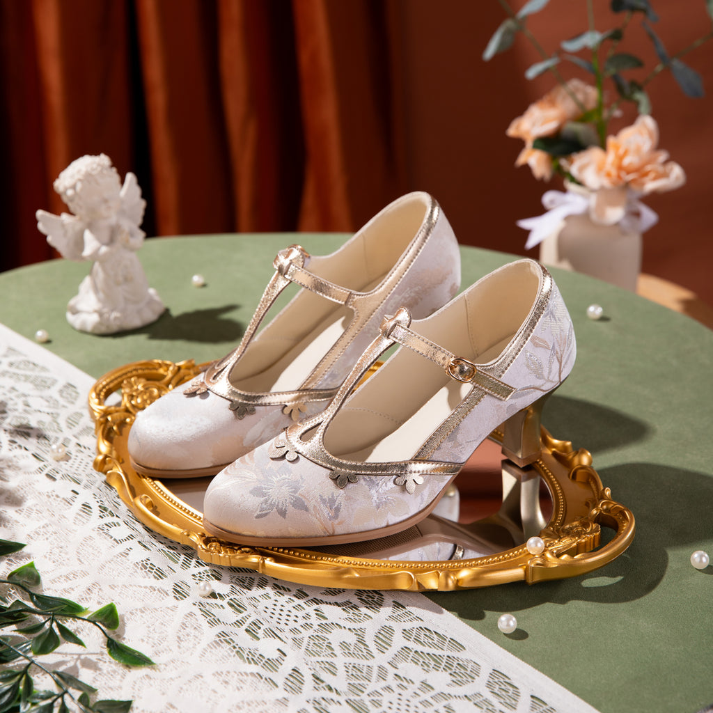 Retro Velvet V Neck Platform Heels With Double Color Petal Decoration Delicate Stiletto Flats With Two-color Option Elegant Party And Daily Wear Women S Shoes Comfortable And Versatile Everyday Fla