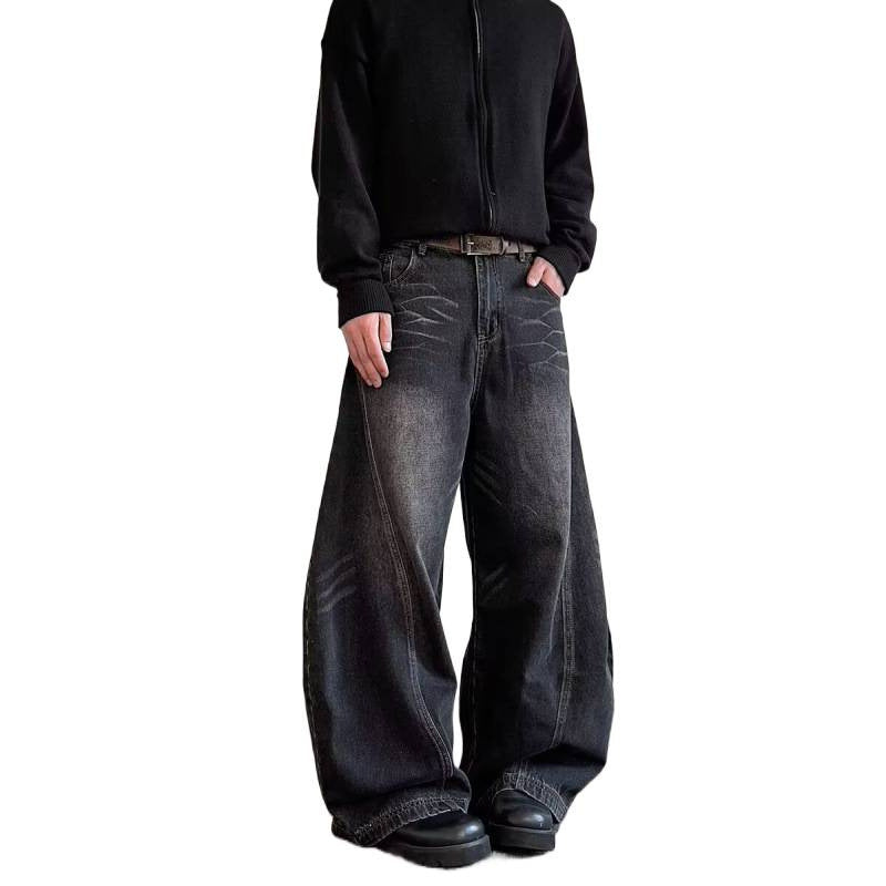 Mens High-Street Relaxed Premium-Looking Versatile Wide-Leg Pants