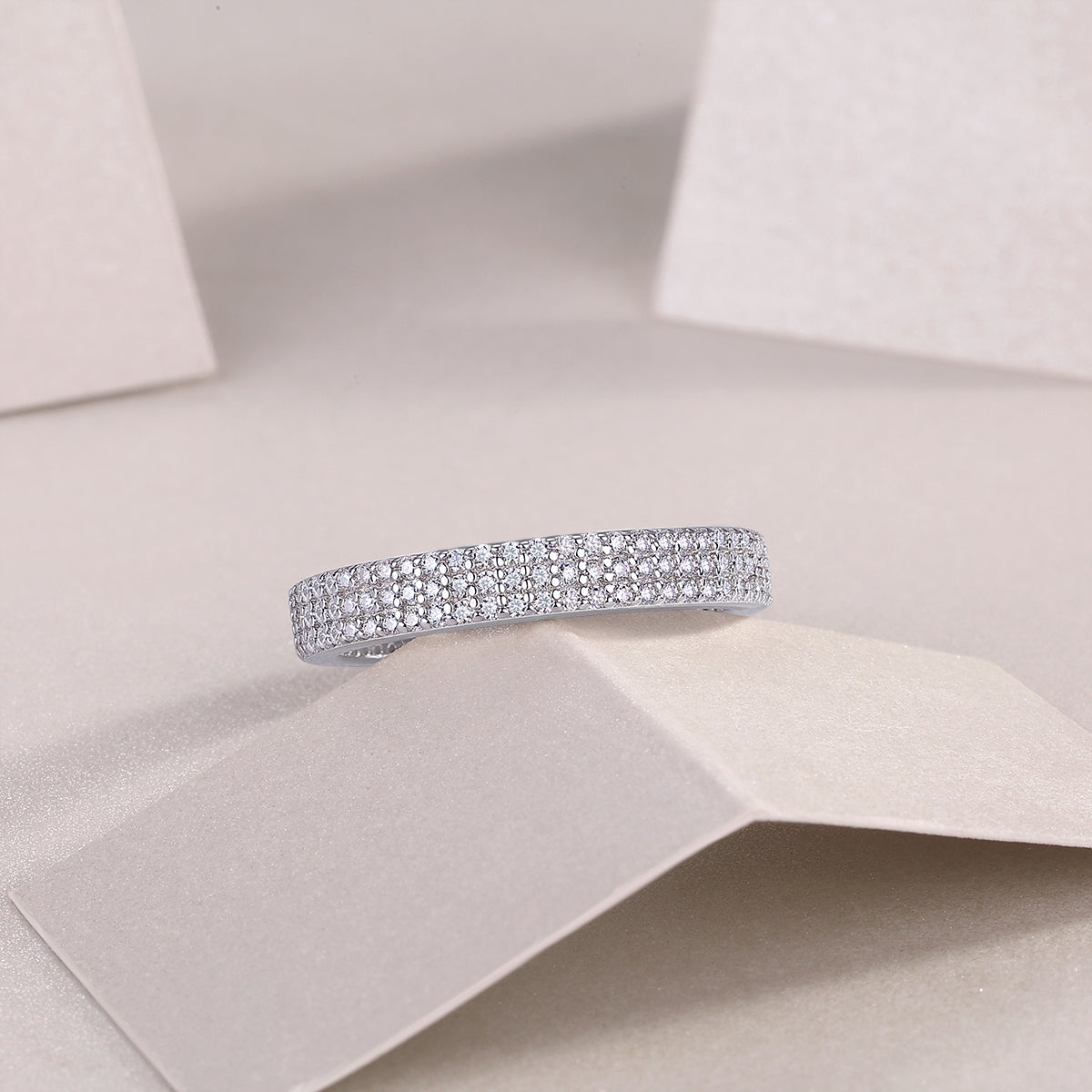 1Light Up The Moments - A Fashionable Jewelry Ring Set With Moissanite S925 Sterling Silver And Platinum-plated Diamond Prohibit TikTok sales