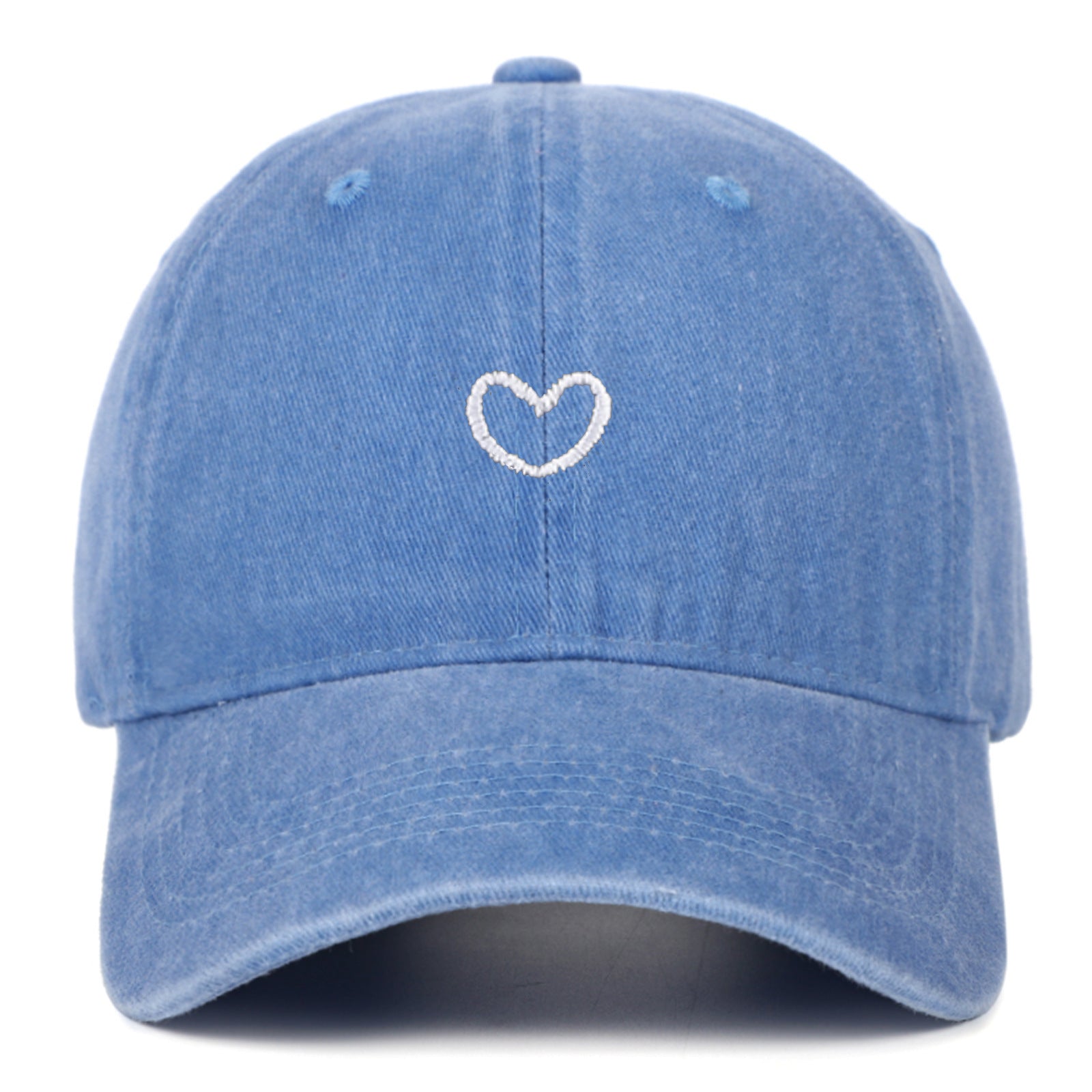 Artistic Retro Small Love Embroidered Soft Top Fashion Peaked Cap