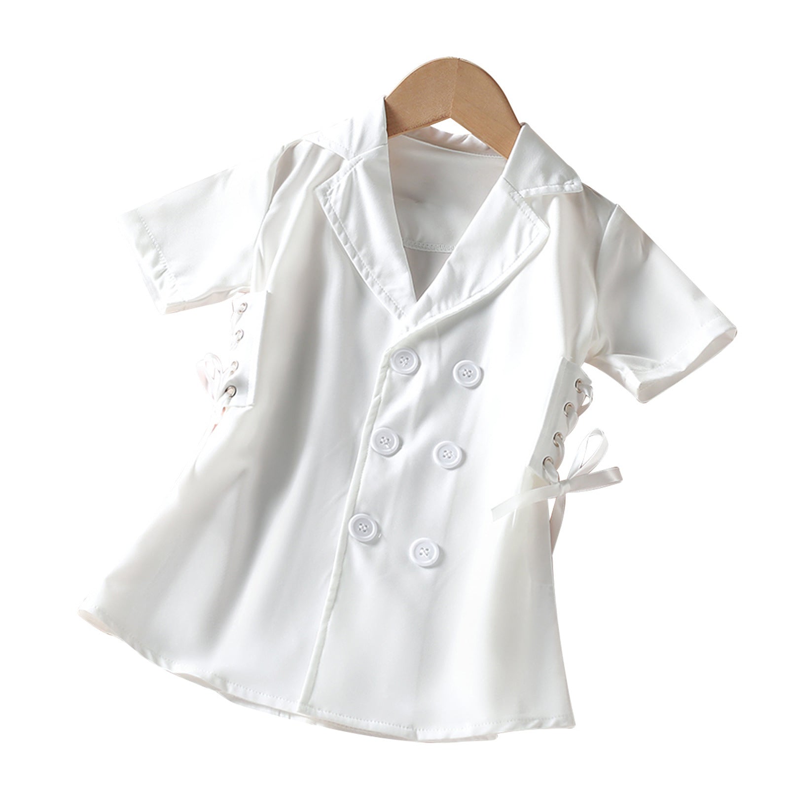Korean-style Women's Cotton Short-sleeve Top Without A Hood