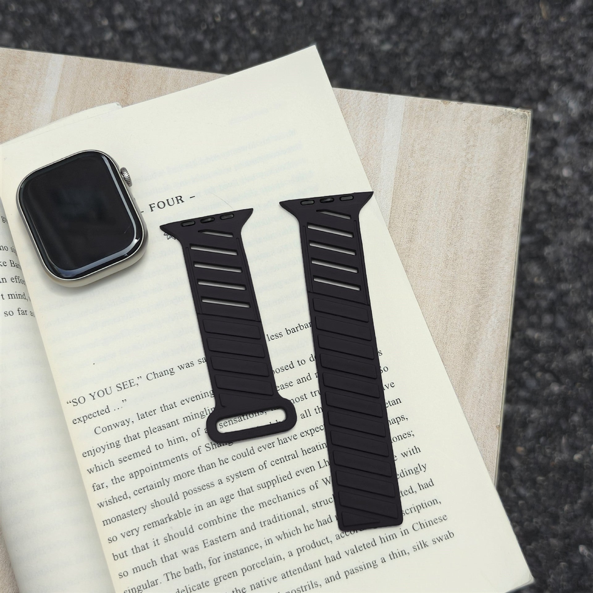 Applicable Twill Silicone Magnetic Watch Band