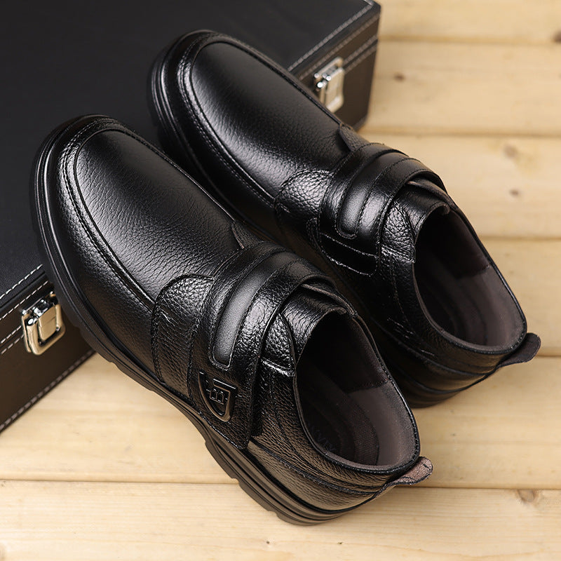 Business-style British Slip-on Casual Leather Shoes Made From Full-grain Cowhide With A Soft Sole