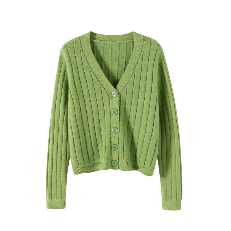 V-neck Sweater Sweater Thin Cardigan Jacket Top For Women