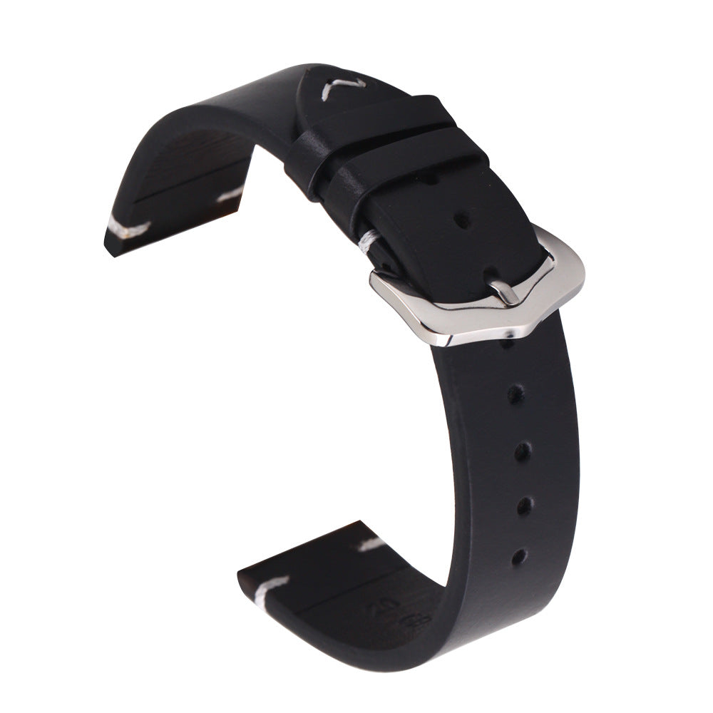 Men's Retro Cowhide Oil Wax Simple Strap
