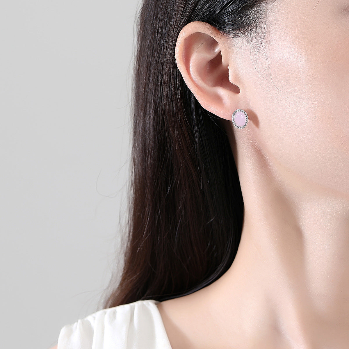 Jewelry Gift Gemstone Stud Earrings Brass Zircon