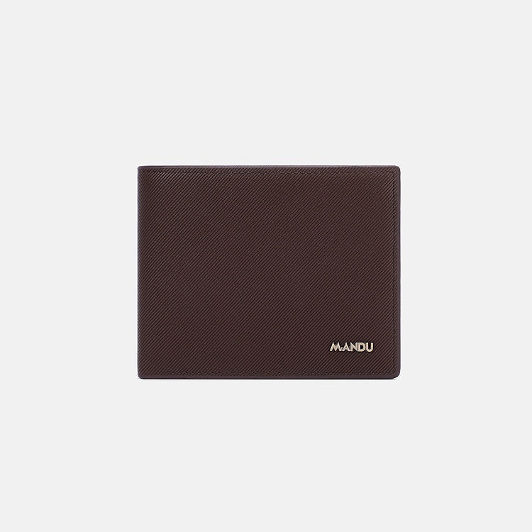 Men's PU Twill Short Anti-theft Swiping Multifunctional Coin Purse