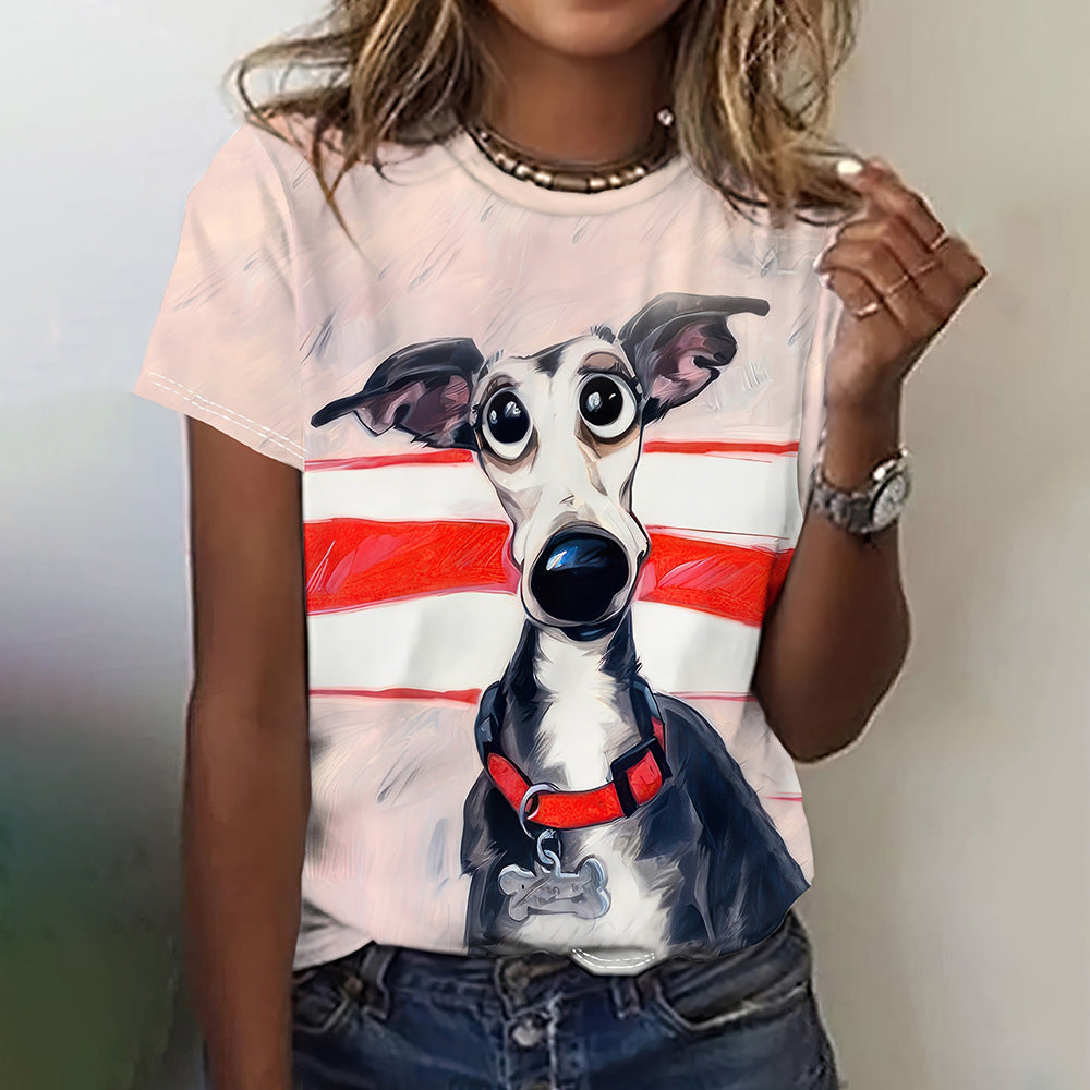 Printed Animal Casual Short-sleeved Top Female
