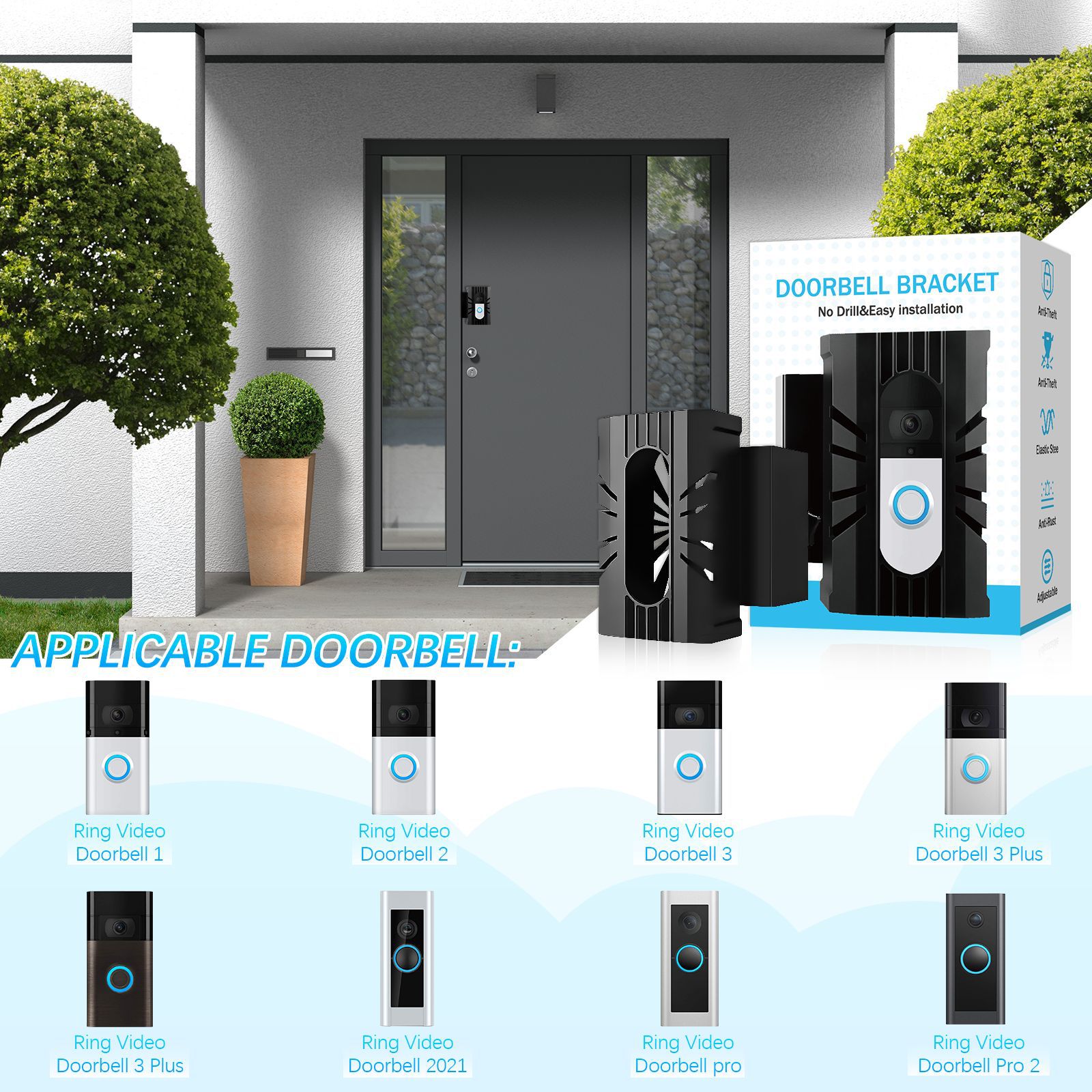 Convenient Installation Simple Visual Doorbell Bracket