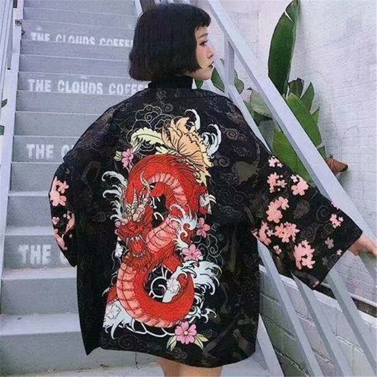 Women's Korean-style Chinese-style Tang Suit Trendy Three-quarter-length Robe