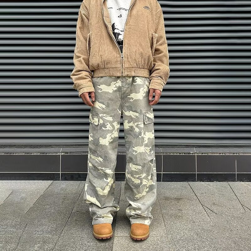 Men's Fashionable Camouflage Jeans For Spring And Autumn