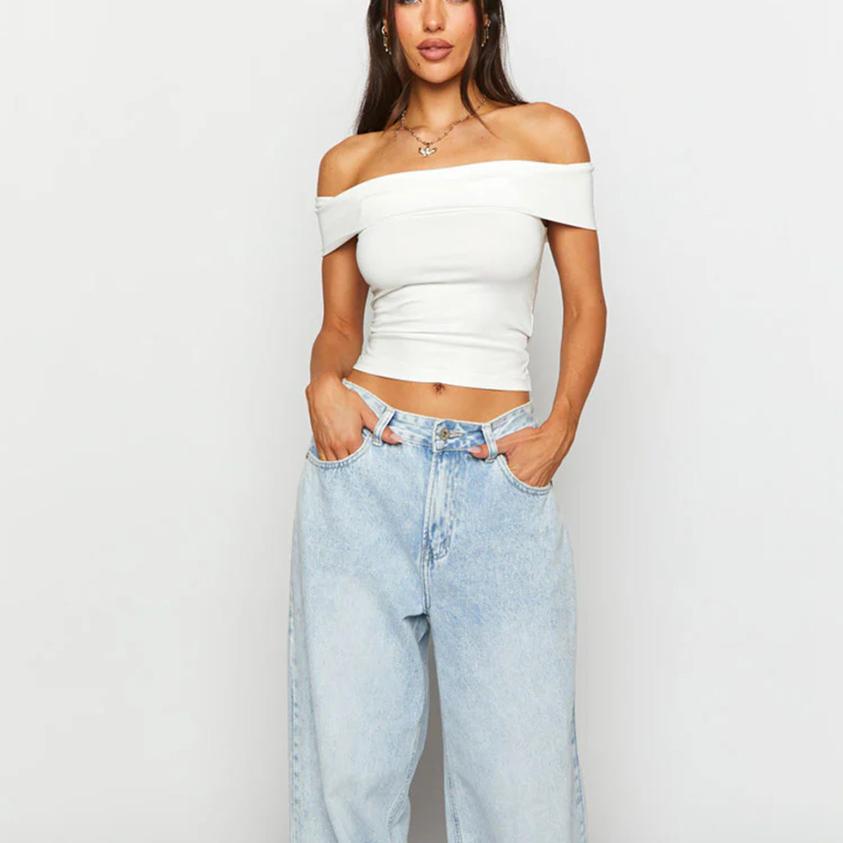Women's Sexy Off-shoulder Top With A Boat Neckline