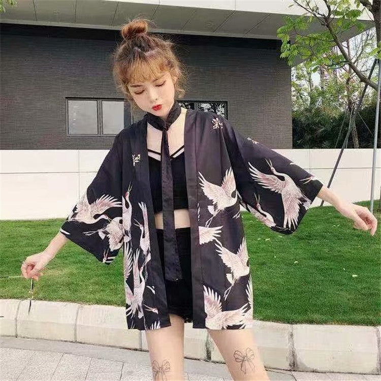 Women's Korean-style Chinese-style Tang Suit Trendy Three-quarter-length Robe