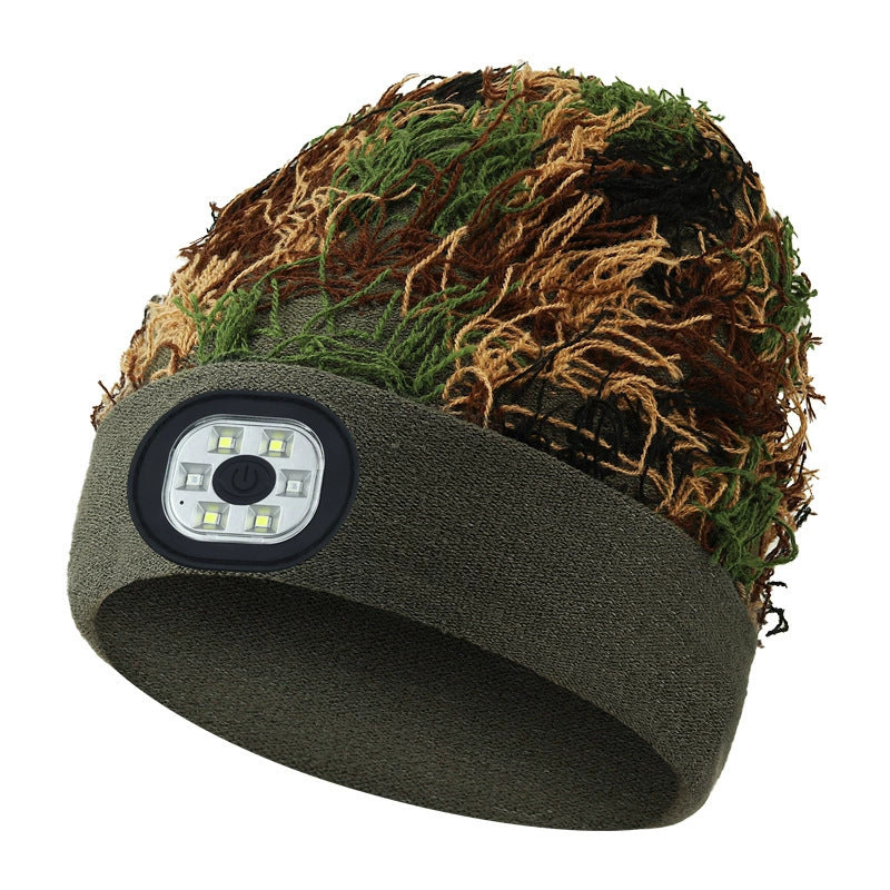 Outdoor Lighting Night Light Fishing Mountaineering Knitted Thickened Woolen Cap