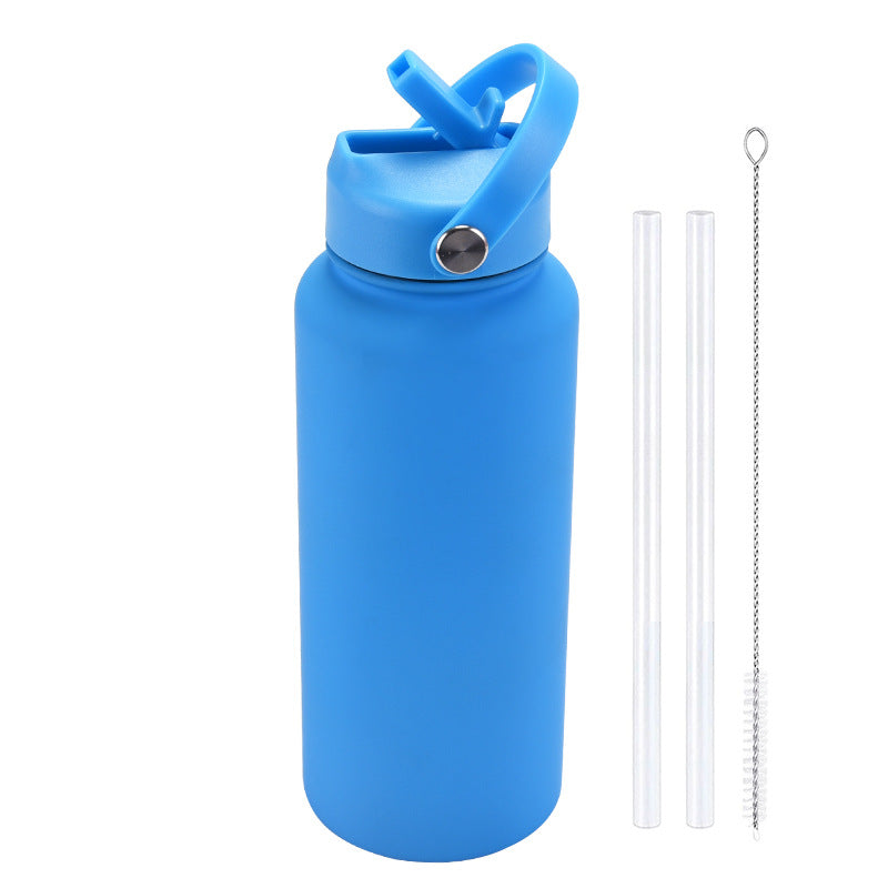 Sports Stainless Steel Large Capacity Straw Warm-keeping Water Cup