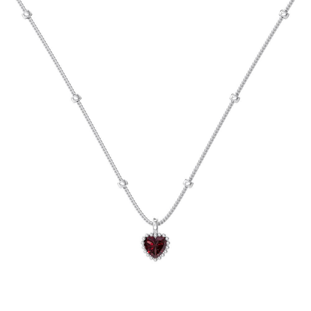 S925 Sterling Silver Necklace Female With Hearts Pendant Design Exquisite