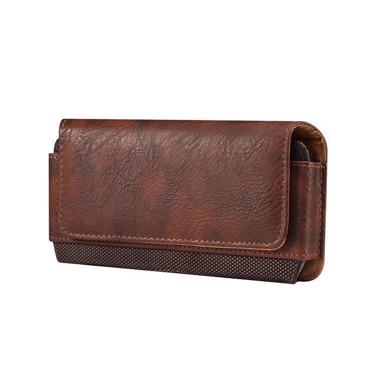 Buckle Waist Hanging Mobile Phone Bag Leather Case Belt Horizontal