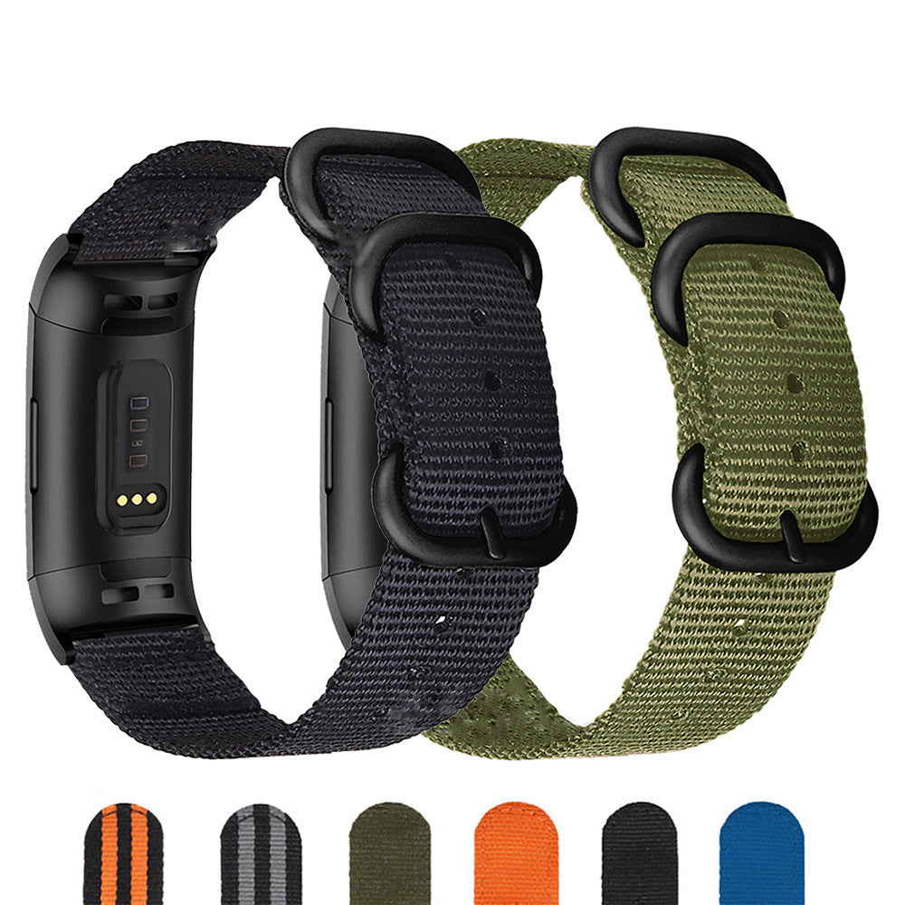 Simple All-match Nylon Three-ring Buckle Strap