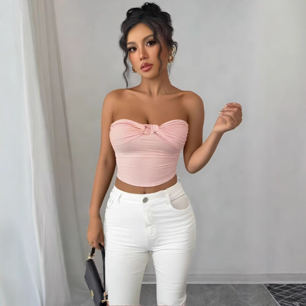 Women's Push-Up Tube Top With Midriff Exposed