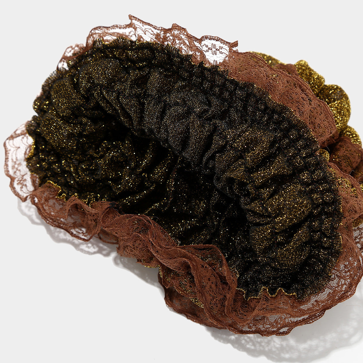 Female Solid Color Pongee Elastic Lace Bag Cap