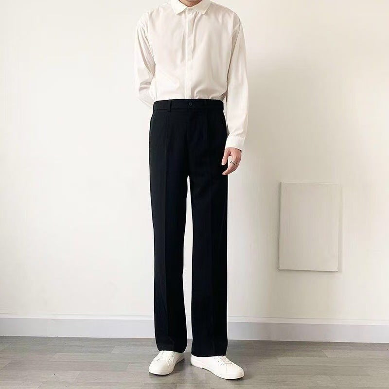 Trendy Ins Draping Design Wide-leg Pants