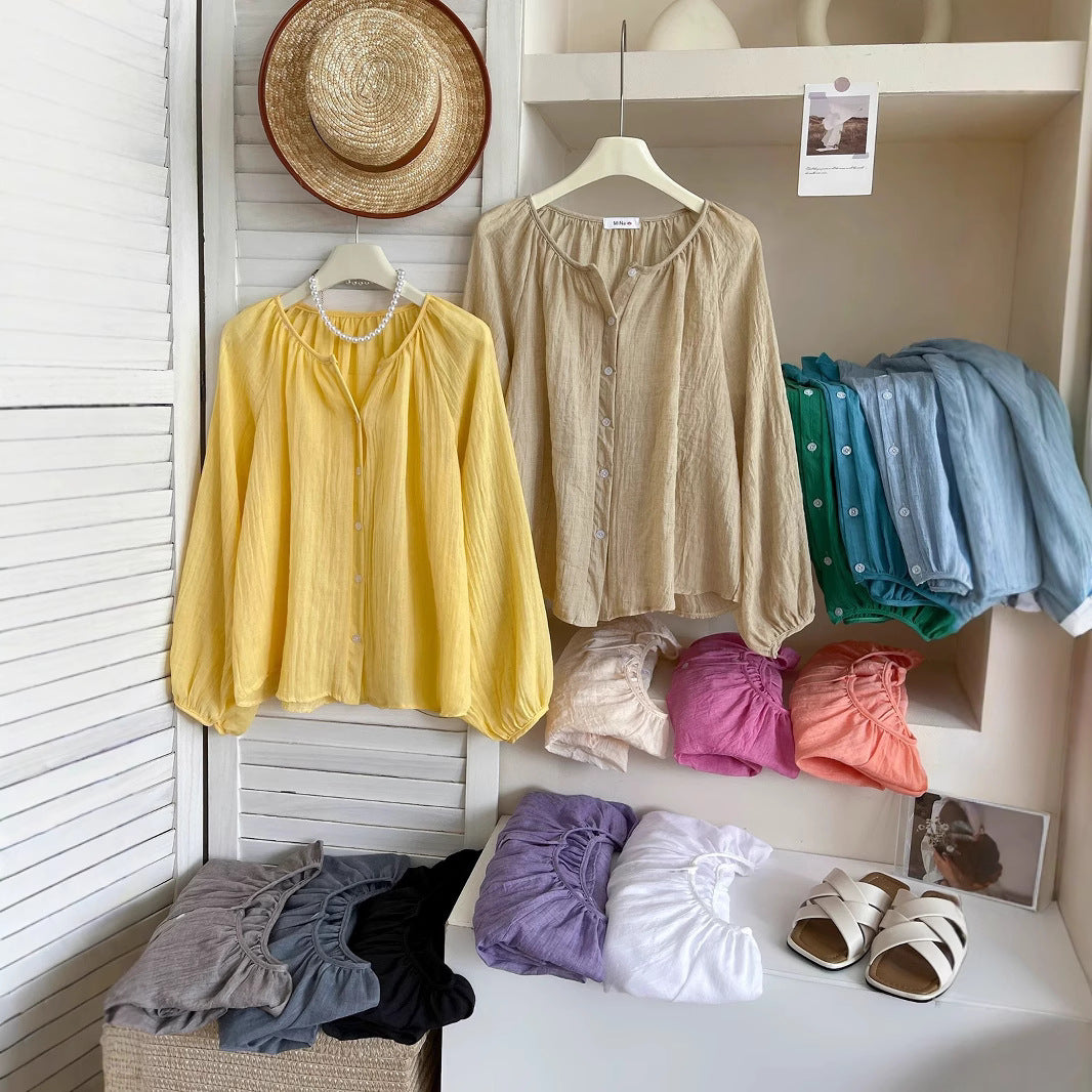 Summer Cotton-Linen Sun-Protective Shirt For Women
