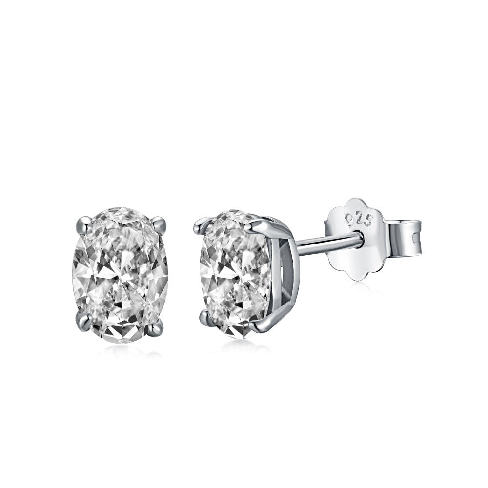 S925 Earrings Sterling Silver  High Quality  Loving Heart Zircon