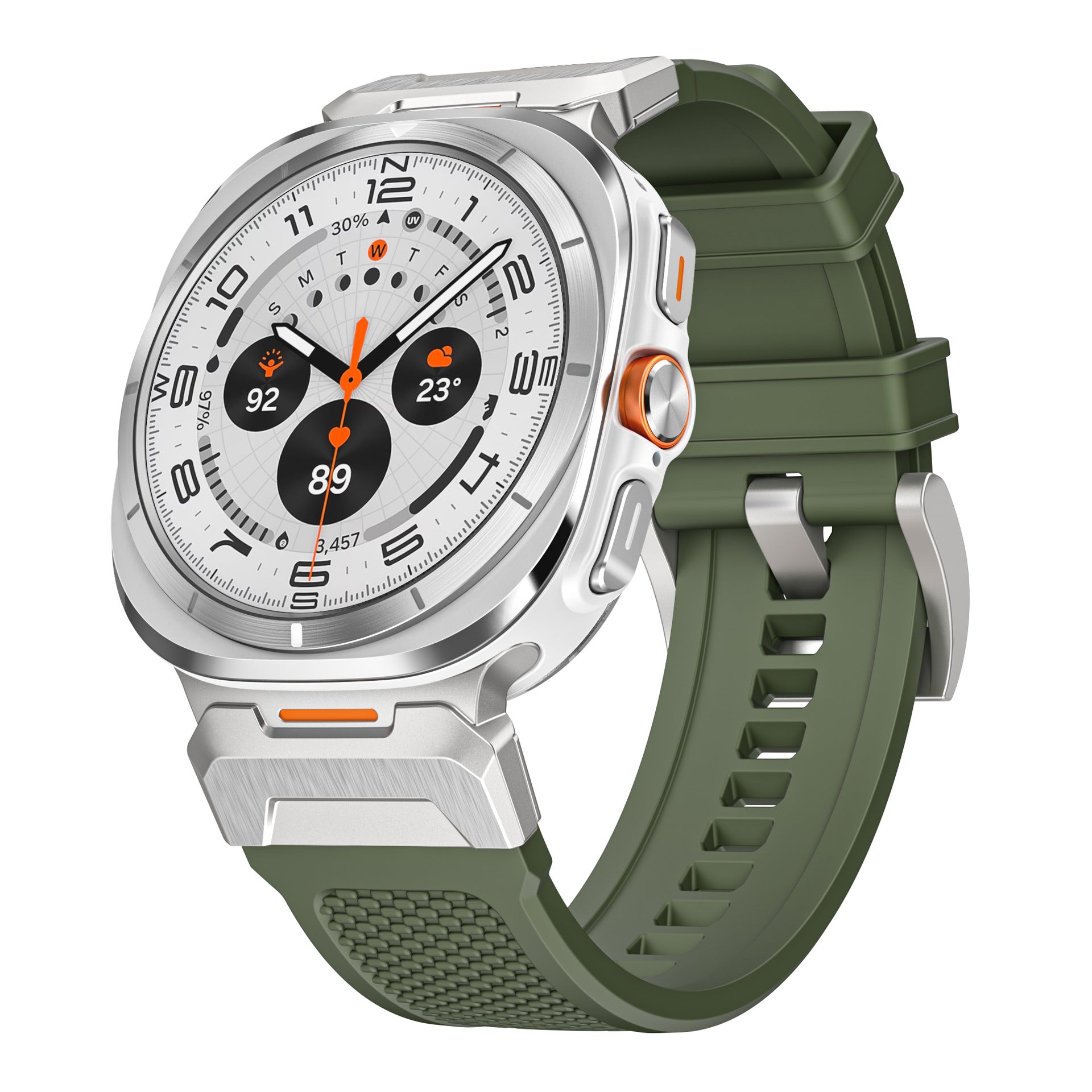 Functional Special Forces Strap Stainless Steel Rubber Watch Strap